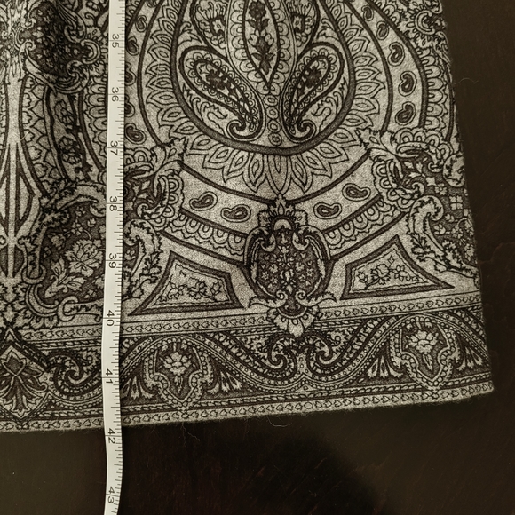 Talbots gray scroll print stretch wool dress 8 - Picture 13 of 14